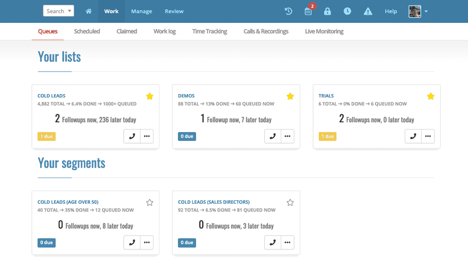 Lead Router allows faster organizing and execution of cold calls.