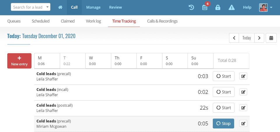 Managing timers in Myphoner